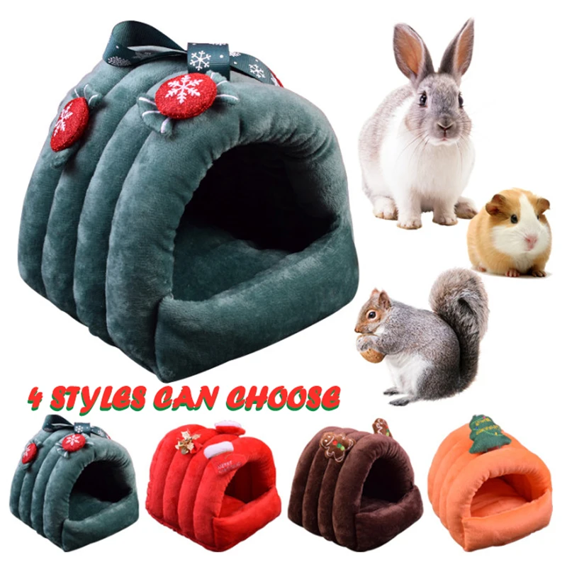 

Hamster House Guinea Pig Rabbit Nest Small Pet Animal Winter Warm Cotton Mat Rat Rodent Sleeping Bed Hamster Cage Christmas 2023