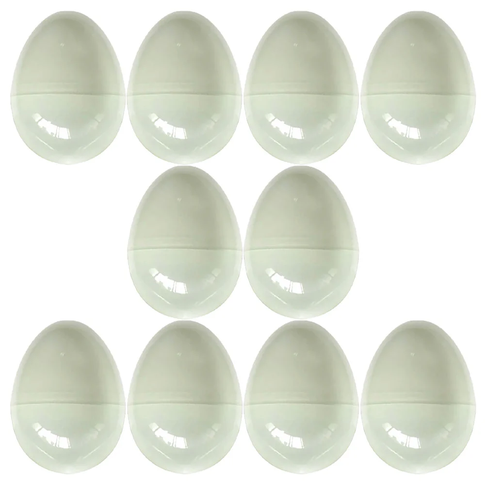 

10Pcs Hand-painted Easter Eggs Kids Supply Easter Photo Props (White)
