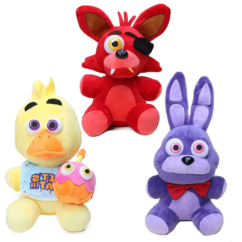 

25cm FNAF Plushie Toys Soft Stuffed Animal Doll Bonnie Duck Fox Plushes for Children's Doll Toys Birthday Christmas Baby Gifts