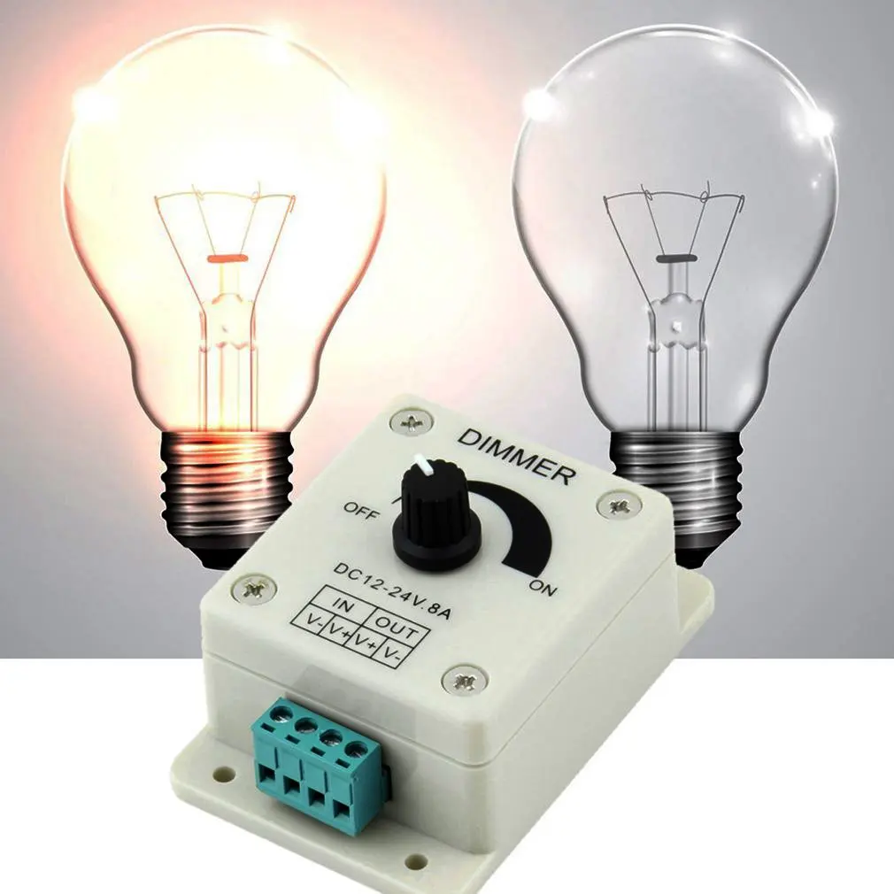 

Hot LED Dimmer Switch DC 12V 8A LED Light Protect Strip Dimmer Adjustable Brightness Controller In Stock Fast Shipping