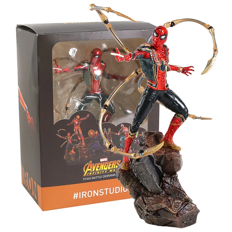 

Marvel ARTFX+The Avengers 3 Infinite War Squat Steel Anime Figures Iron Spider-Man With Movable Claws Pvc Model Toys Kids Gifts