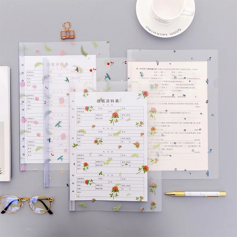 

PVC A4 Binder Pockets Clear Zipper Folders for Notebook Binder Files Reports Binder