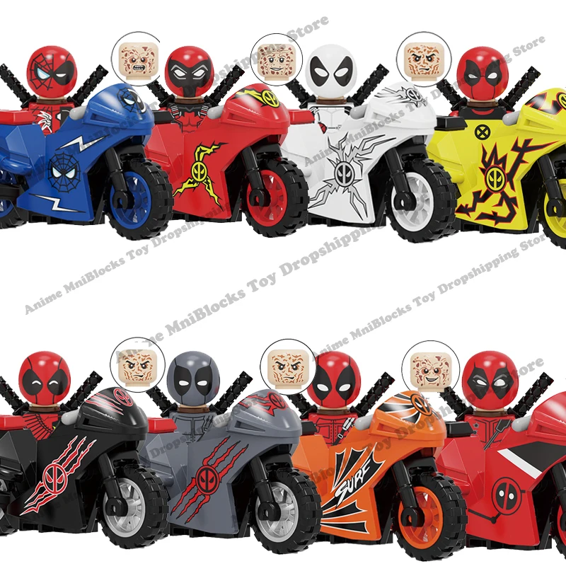 

KF6100 Movies Disney Deadpool plastic anime dolls mini action toy figures building blocks Assembly Toys for kids birthday gifts