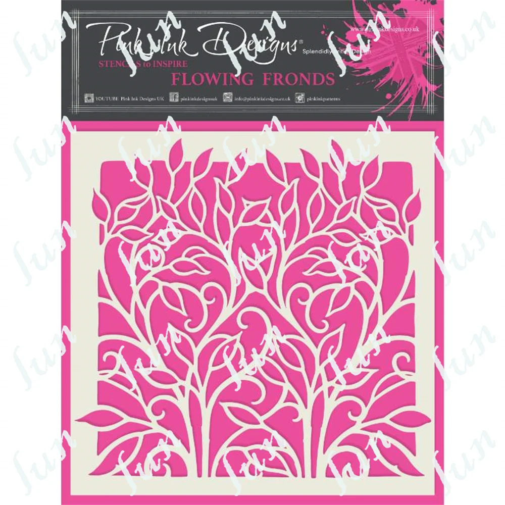 

Hot Sale 2022 Flowing Fronds 7 in X 7 in Stencils Drawing Scrapbook Diary Decoration Embossing Template Diy Greeting Card Molds
