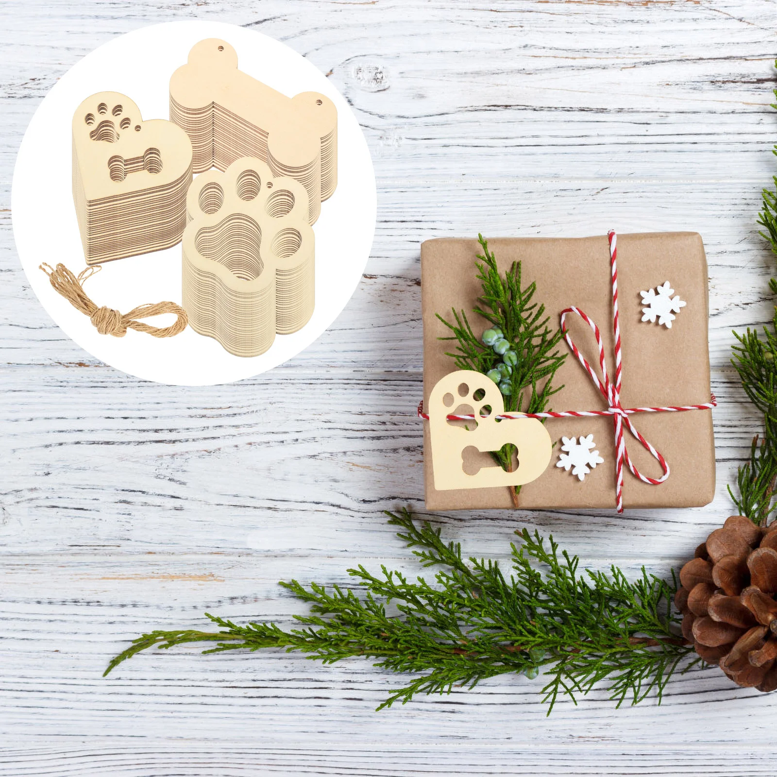 DIY креативные деревянные чипсы граффити вырезы подарочная бирка собачьи кости