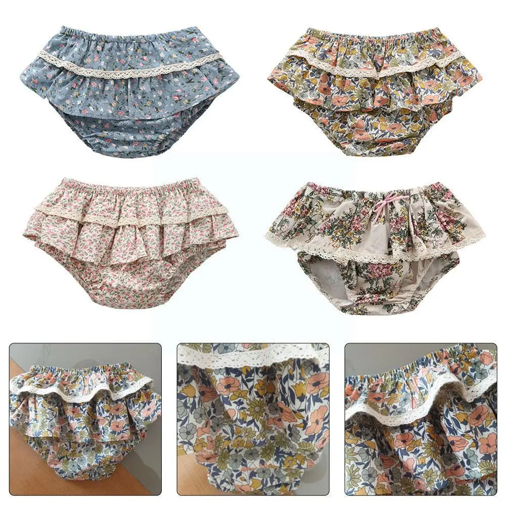 

Cotton Lace Ruffle Infant Toddler Diaper Covers,Baby Diaper Floral Colors Toddler Covers Various Panties Shorts Bloomers I7M3