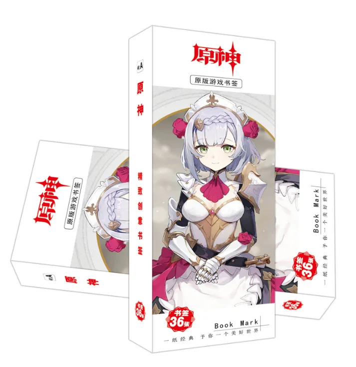 

New Genshin Impact Bookmark Box Stamping 36 Pieces Of Animation Cards Around Yuanshen