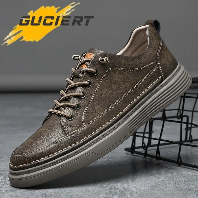 

Men Leather Shoes Casual Shoes Male Sneakers Fashion Flats Premium Sneakers Banquet Beige Plus Size 38-47 Zapatillas Hombre New