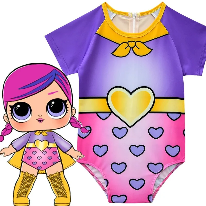 

LOL Cosplay Dolls Little Girl Summer Swimsuit Kawaii Cartoon Swimwear