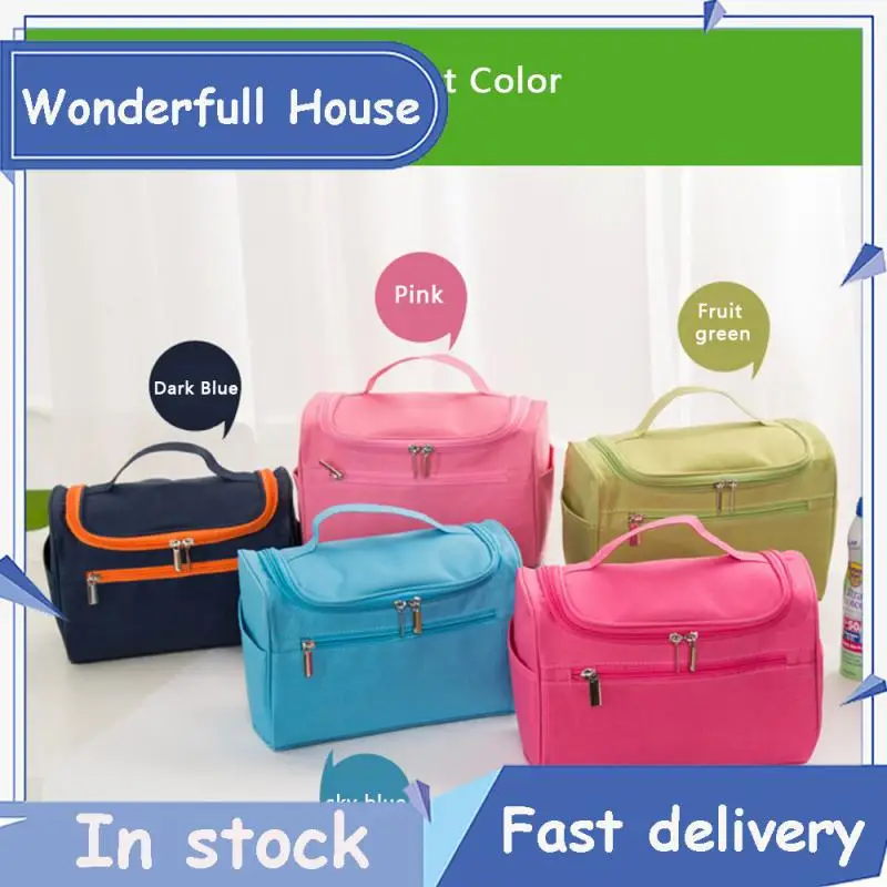 

Waterproof Women Makeup Storage Oxford Cloth Colorful Storage Pouch Large Capacity Womens Cosmetic Case Zipper Storage Hook Bag