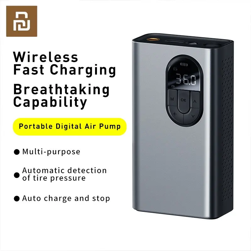 

XIAOMI Baseus Car Inflator Pump Portable 2400mAh Wireless Electric Air Pump 150 PSI Digital Tire Inflator Pump Emergency Tools