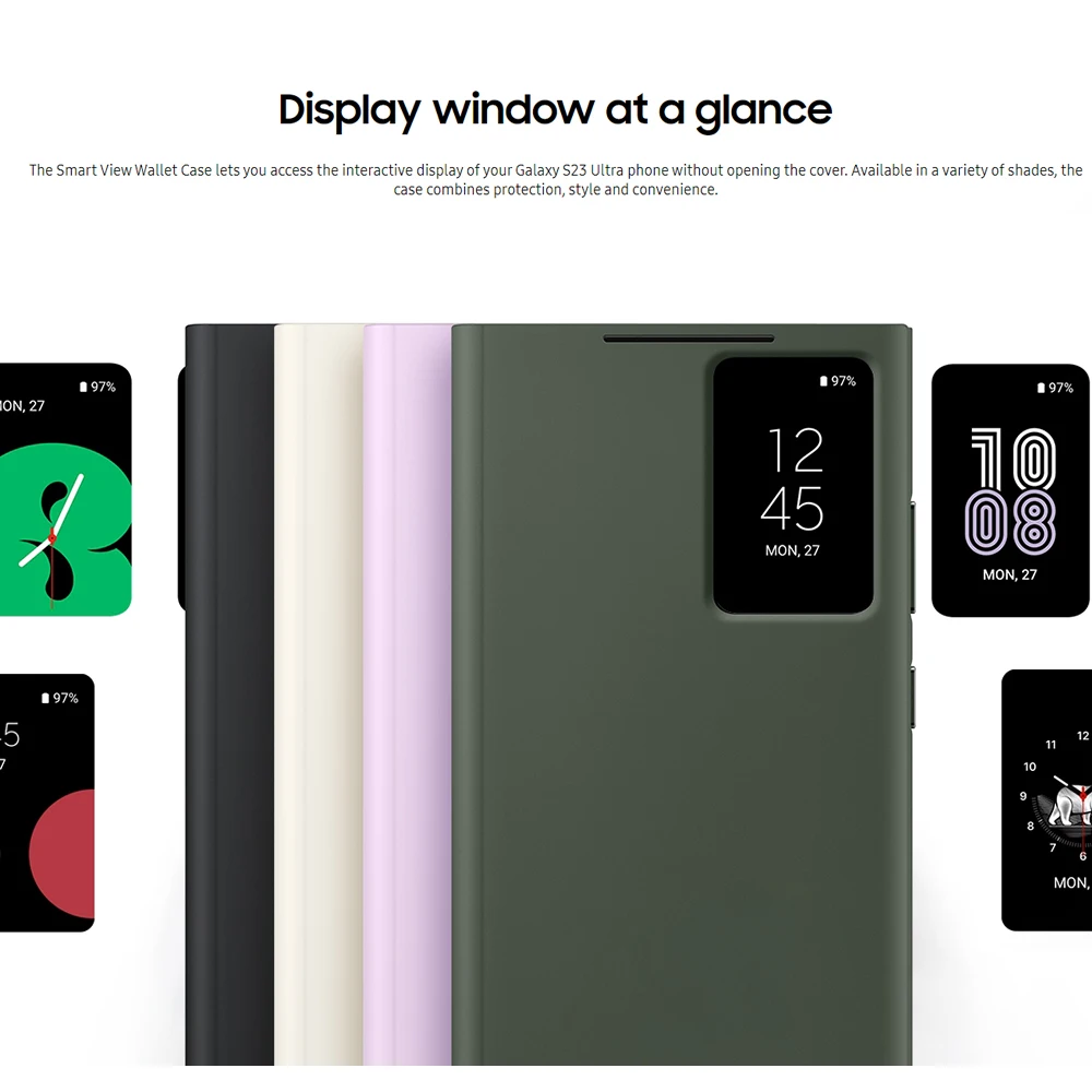 Фото Оригинальный чехол-кошелек Smart View для Samsung Galaxy S23 Ultra, чехол-флип S-View, высококачественный кожаный чехол SM-S918B №2