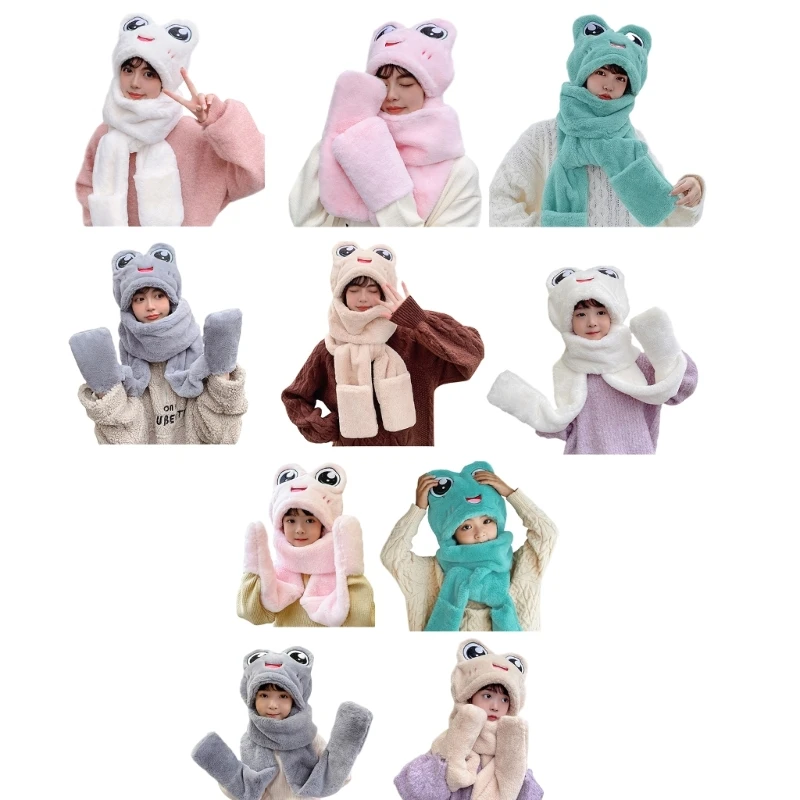 

Зимний женский шарф с капюшоном шапка шарф зимняя шапка шарф перчатки набор цельный шарф теплый флисовый шарф перчатки