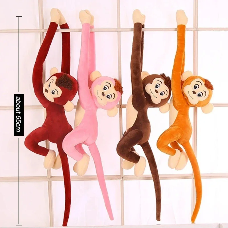 

Long Arm Ape Monkey Plush Toys Cartoon Kawaii Aniaml Chimpanzee Stuffed Doll Soft Birthday Gift for Kids Girl Size about 65cm