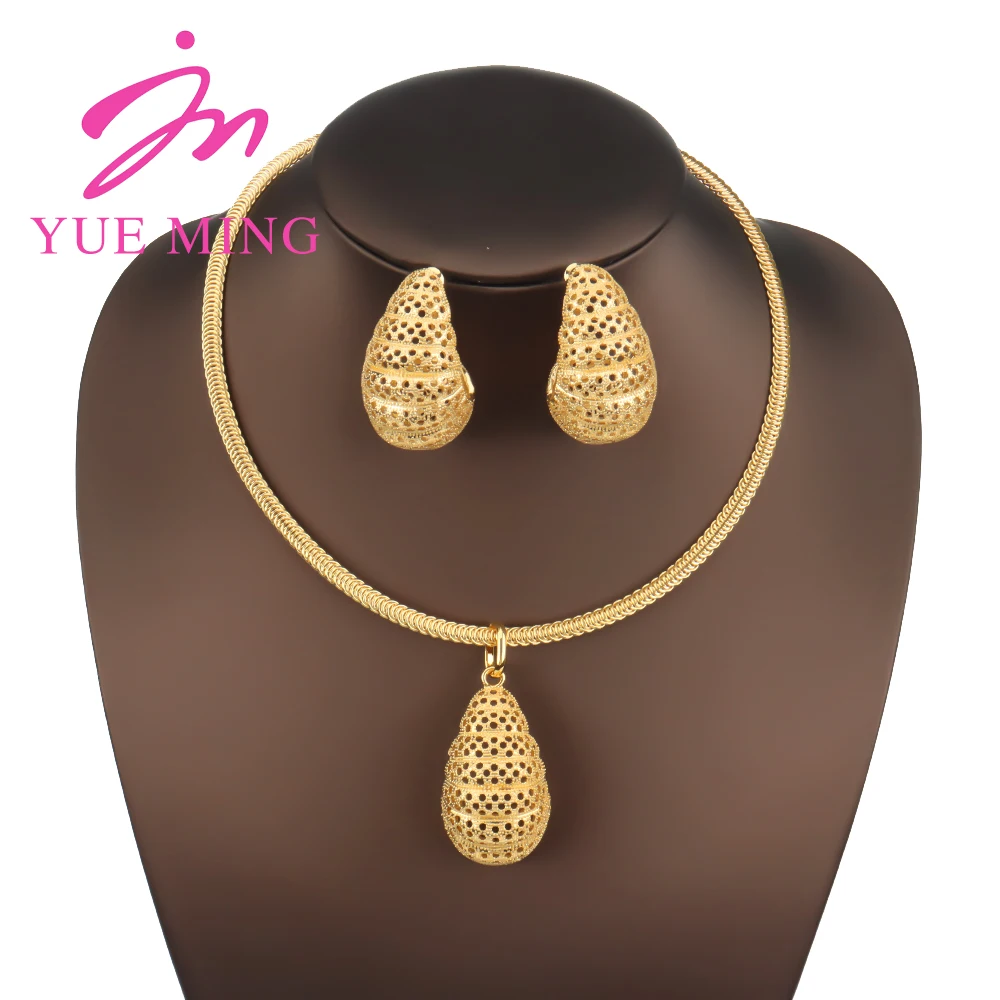 

Dubai Jewelry Sets For Women Gold Plated Luxury Earrings Necklace Woman Jewelry Set Ladies Banquet Dating Wedding Jewelry