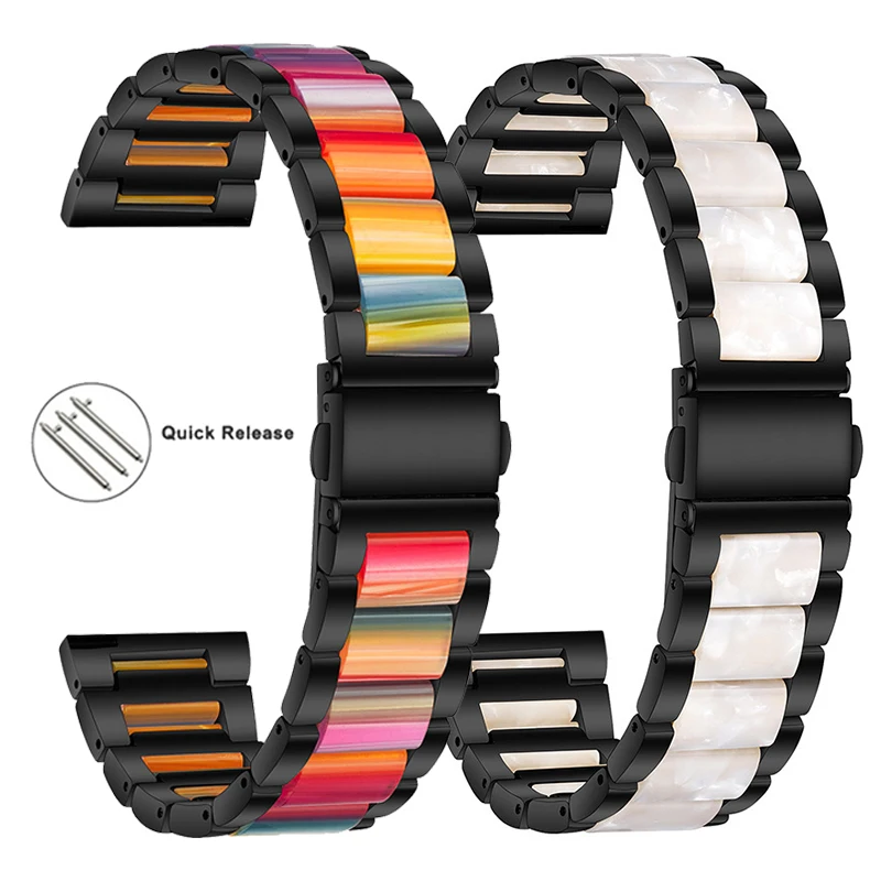 

20mm 22mm Luxury stainless steel watch strap for samsung galaxy watch 4 band correa galaxy active 2 gear s3 bracelet for 22mm
