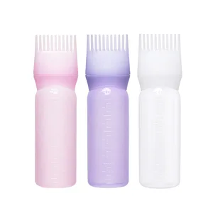 170ml Plastic Hair Dye Shampoo Bottle Applicator with Graduated  Brush Dispensing Kit Salon Hair Col