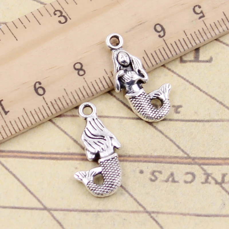 10 шт. Подвески «Русалка» 22x1 мм