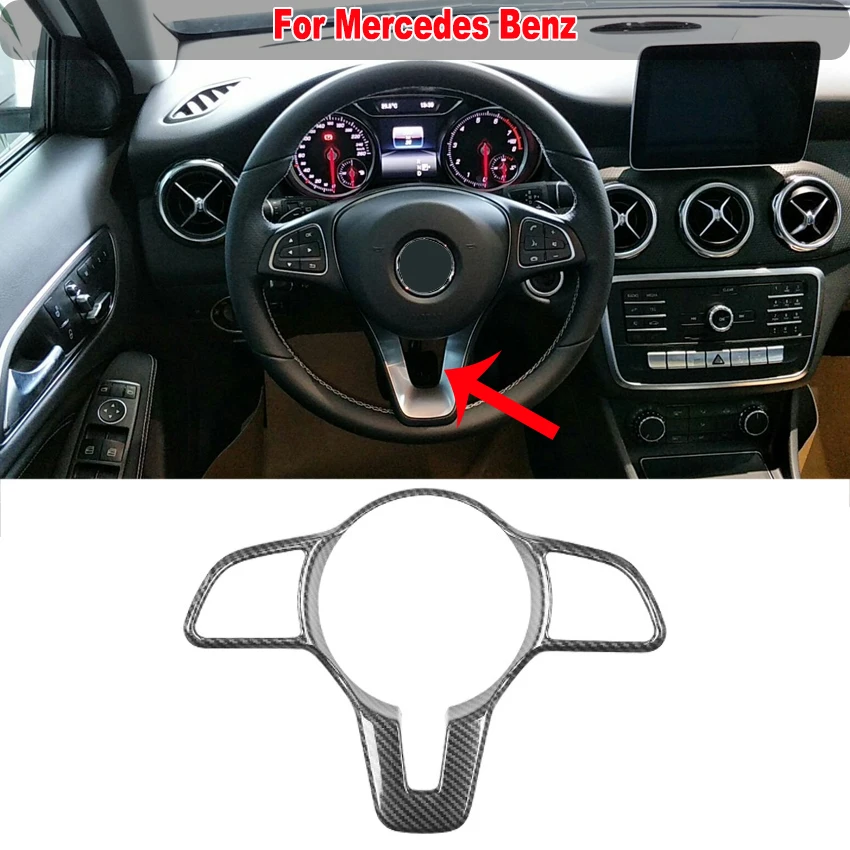 

Interior Steering Wheel Frame Cover Trim Sticker Decoration For Mercedes Benz B/GLA/GLB Class Plastic Material Car Accessories