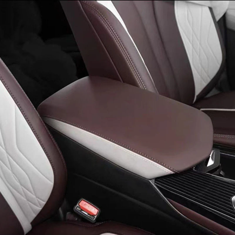 Фото Автомобильный подлокотник, чехол для Geely Monjaro, кожаный замшевый центральный подлокотник, защитные аксессуары для модификации салона автомобиля №1