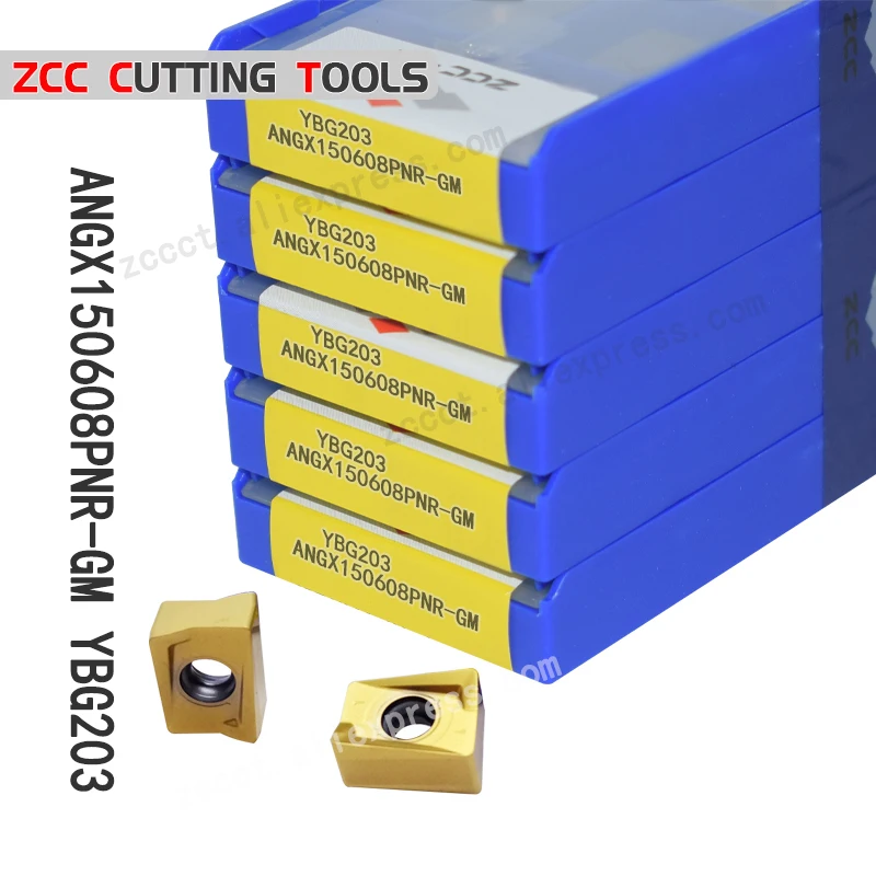 

50pcs ZCC Milling Insert ANGX150608PNR-GM YBG203 Tungsten Carbide Cutting Tool Plate ANGX 150608 PNR-GM For Metal Cut