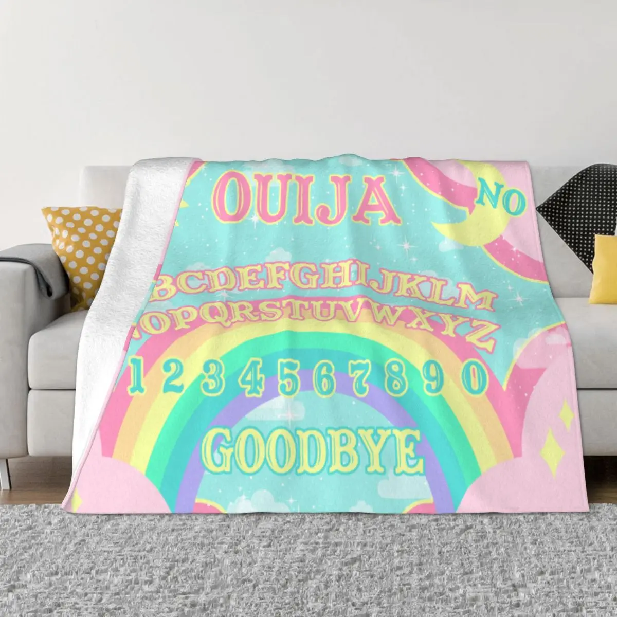 

Ультрамягкое флисовое Пастельное Радужное одеяло Ouija, теплое фланелевое одеяло в виде духа, одеяло для творчества, постельное белье, домашние покрывала