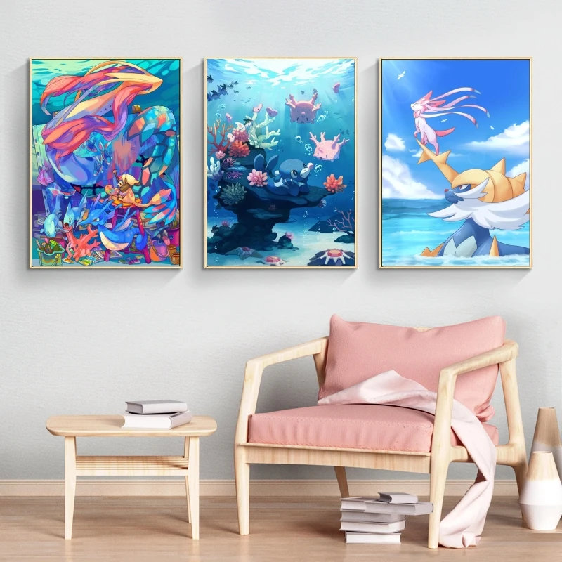 

Anime Character Pictures popplio Aesthetic Poster Home Room Painting Children's Bedroom Decor HD Print Art Prints