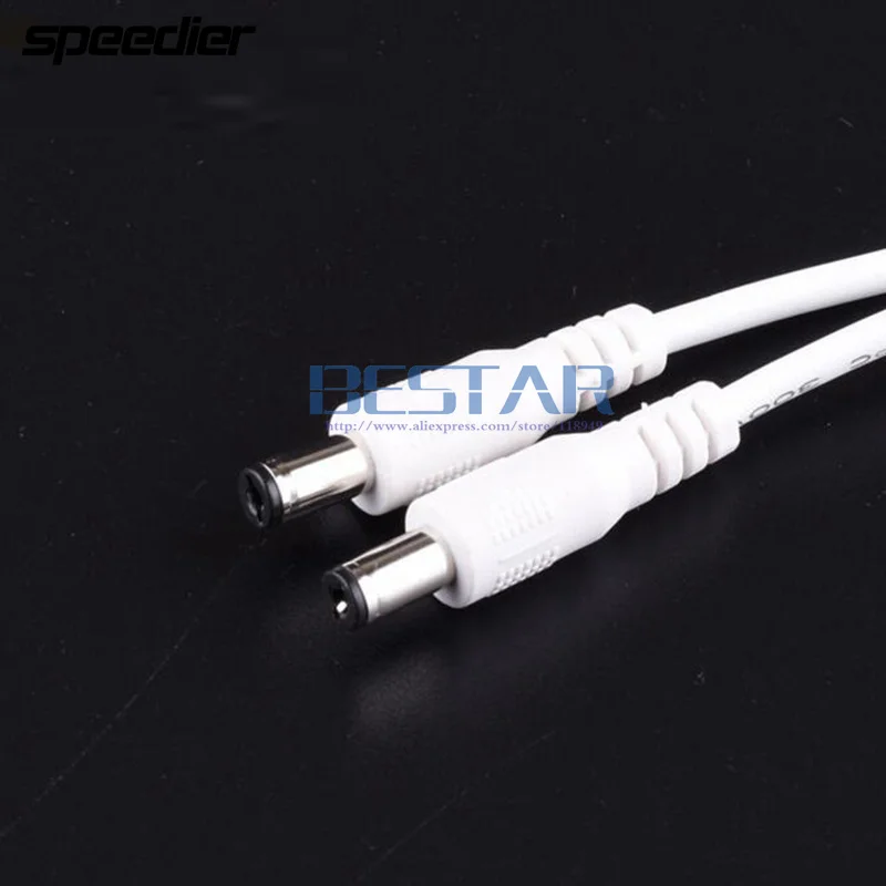 

White Double Dual 2 DC 5.5mm x 2.5mm 5.5mm/2.5mm 5.5*2.5 / 5.5x2.5 5525 Jack male to male charging charge power Cable 1M 3FT