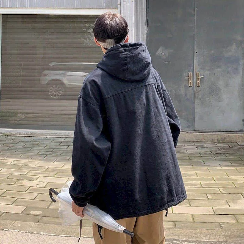 Мужская куртка с капюшоном в японском ретро-стиле студенческий тренд Корейская