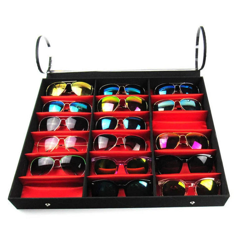 18 Grid Artificial Board Glasses Display Stand Storage Display Holder Sunglasses Storage Rack Glasses Storage Display Props