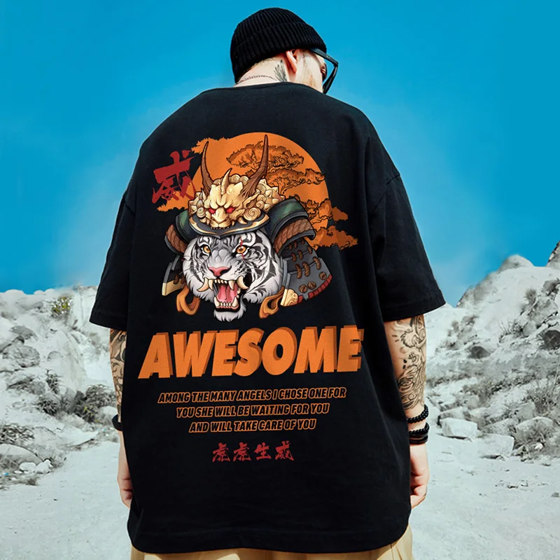 

Casual Graphic T-Shirts Mens Loose Hip Hop Tops Boys Fashion Streetwear Tshirt Men Tees Men's T-Shirts Size M-8XL Tee
