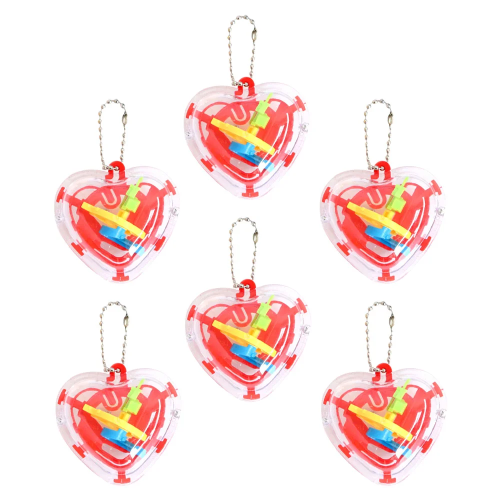 

6Pcs Heart-shaped Maze Adorable Maze Game Toys Maze Educational Toys