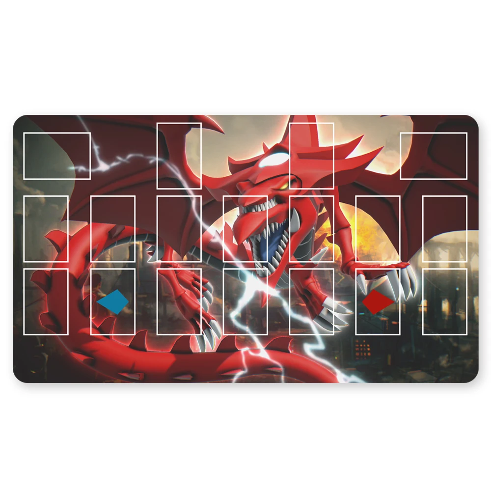 

950981 - TCG Playmat Blue-eyes Ultimate Dragon Dark Magician Duel Monsters Playmats Compatible for YuGiOh OCG TCG CCG + Free Bag