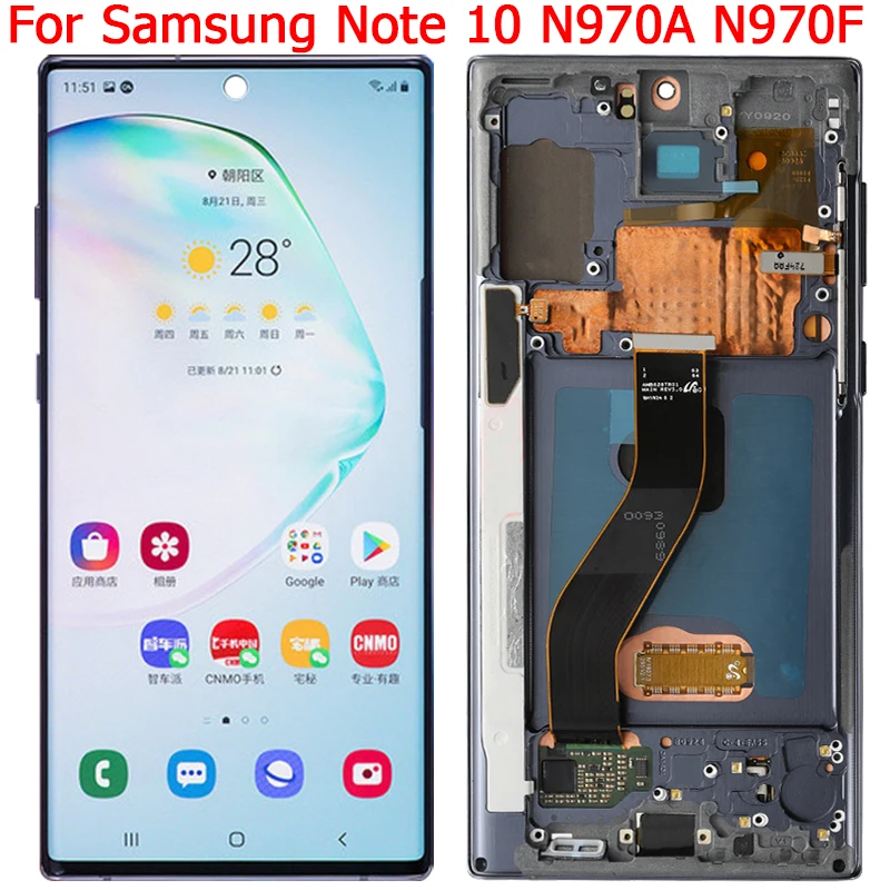 

Original For Samsung Galaxy Note 10 LCD Display Touch Screen With Frame 6.3" Samsung Note10 N970F N970U N970F/DS Display LCD