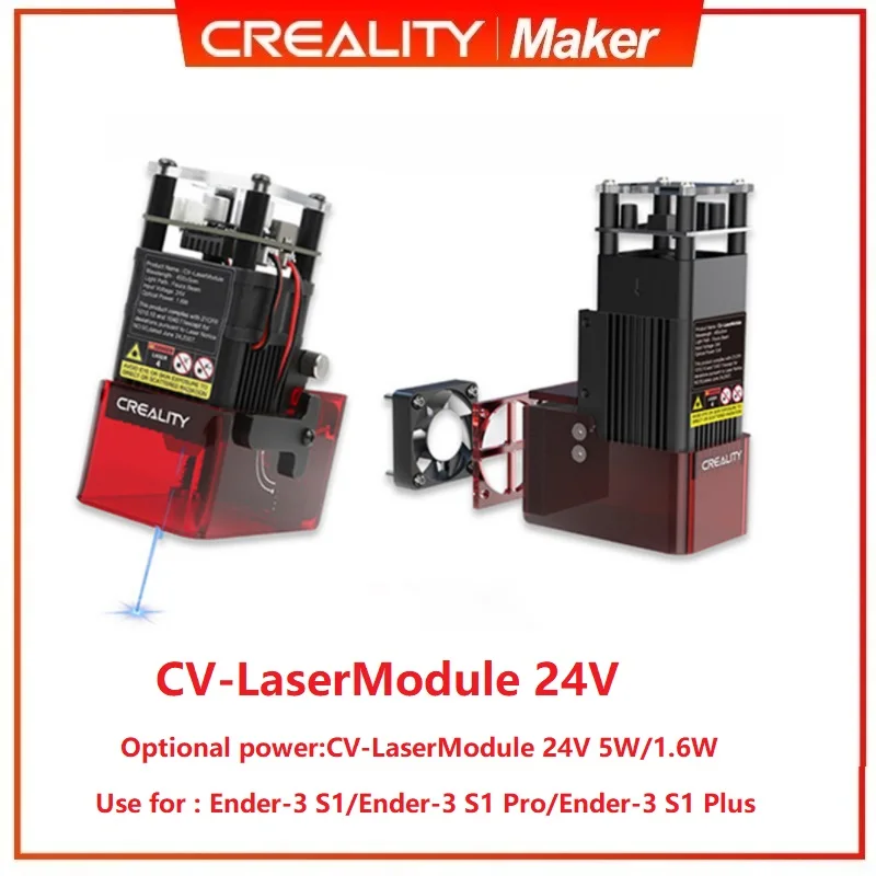 

Creality CV-Laser Engraving Module 24V 1.6W/5W Precise Focusing Soot Absorption for Ender 3 S1/Ender 3 S1 Pro/S1 Plus 3D Printer