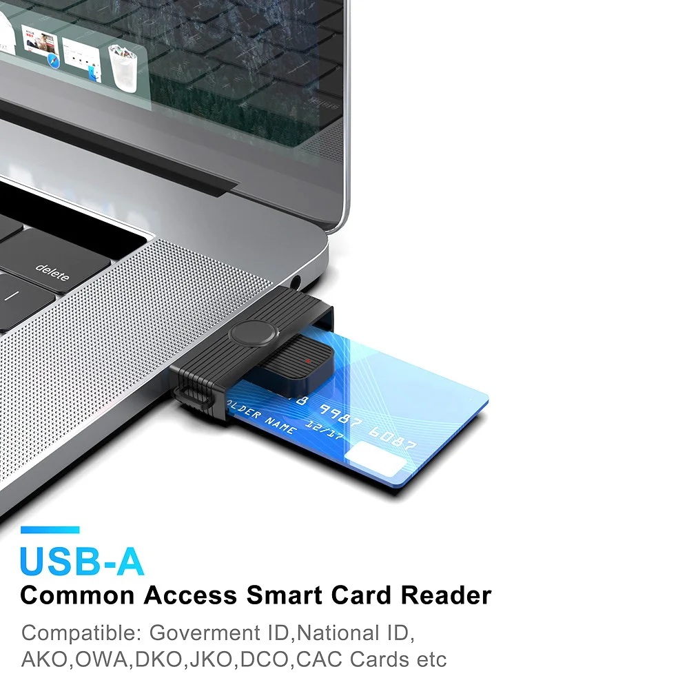 USB 2.0 Smart Card Reader Bank SIM CAC Cardreaders ID for PC