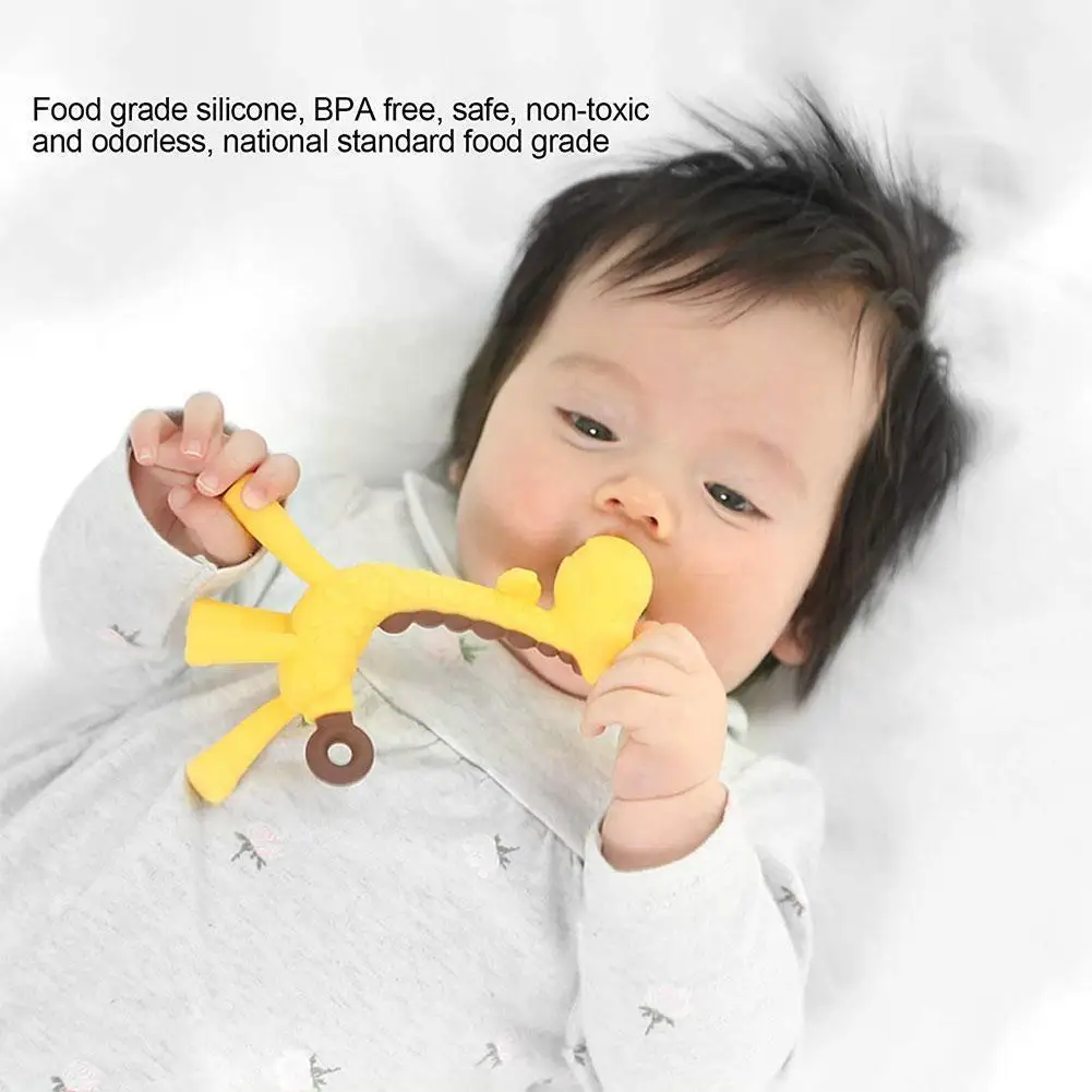

Cute Giraffe Gum Molar Stick Silicone Gel Teether Animal Model Food Grade Chew Tooth Toys For Baby Infant 3 Color H0k7