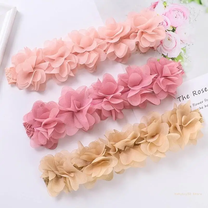 

Y4UD Baby Hair Bands Princess Girls Headdress Decorative Flower Newborn Headband Children Fashion Jewelry Shower Gift
