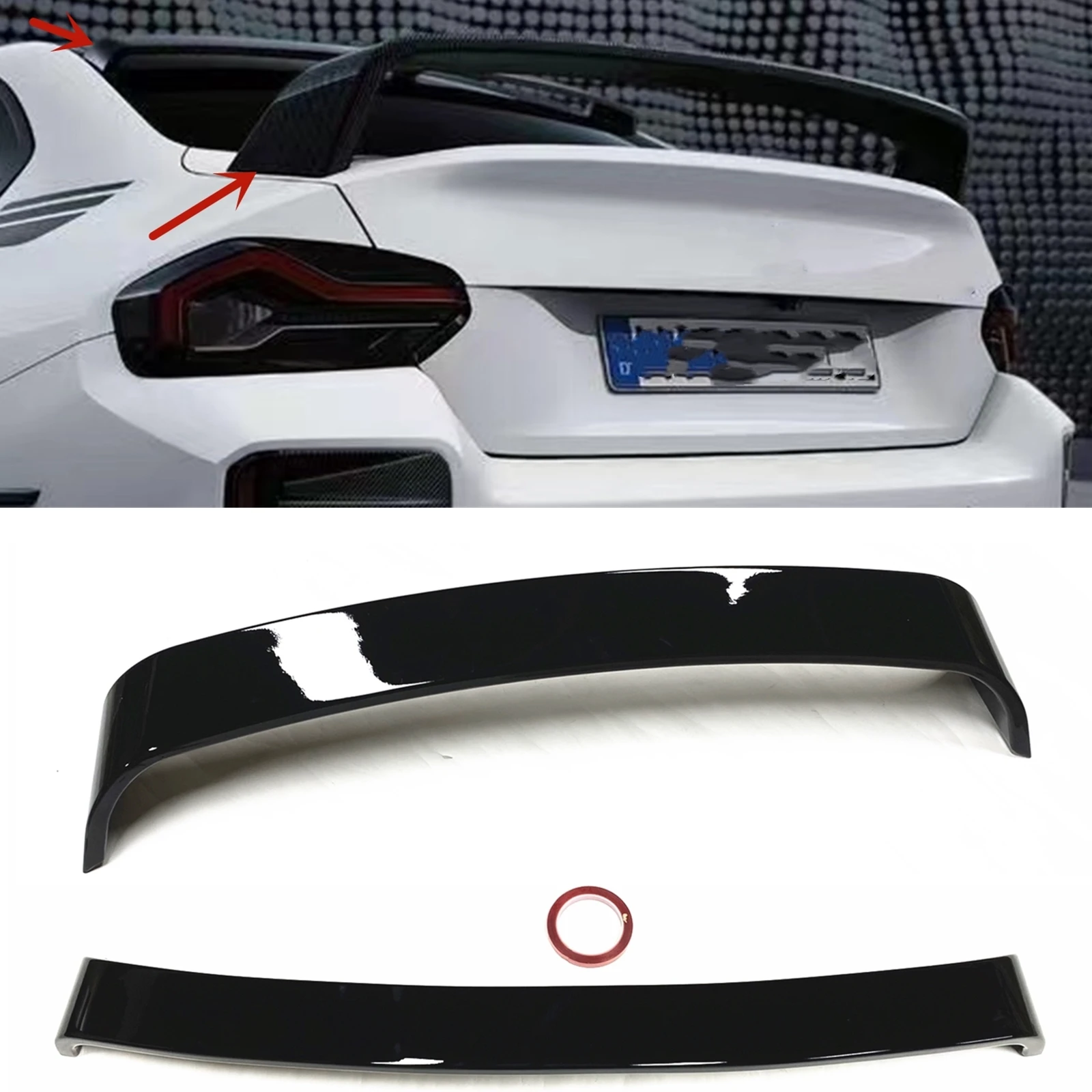 

Rear Window Roof Splitter Lip & Trunk Lid Spoiler Wing For BMW New 2 Series G42 M235i M240i 2022-2023 Coupe 2 Door