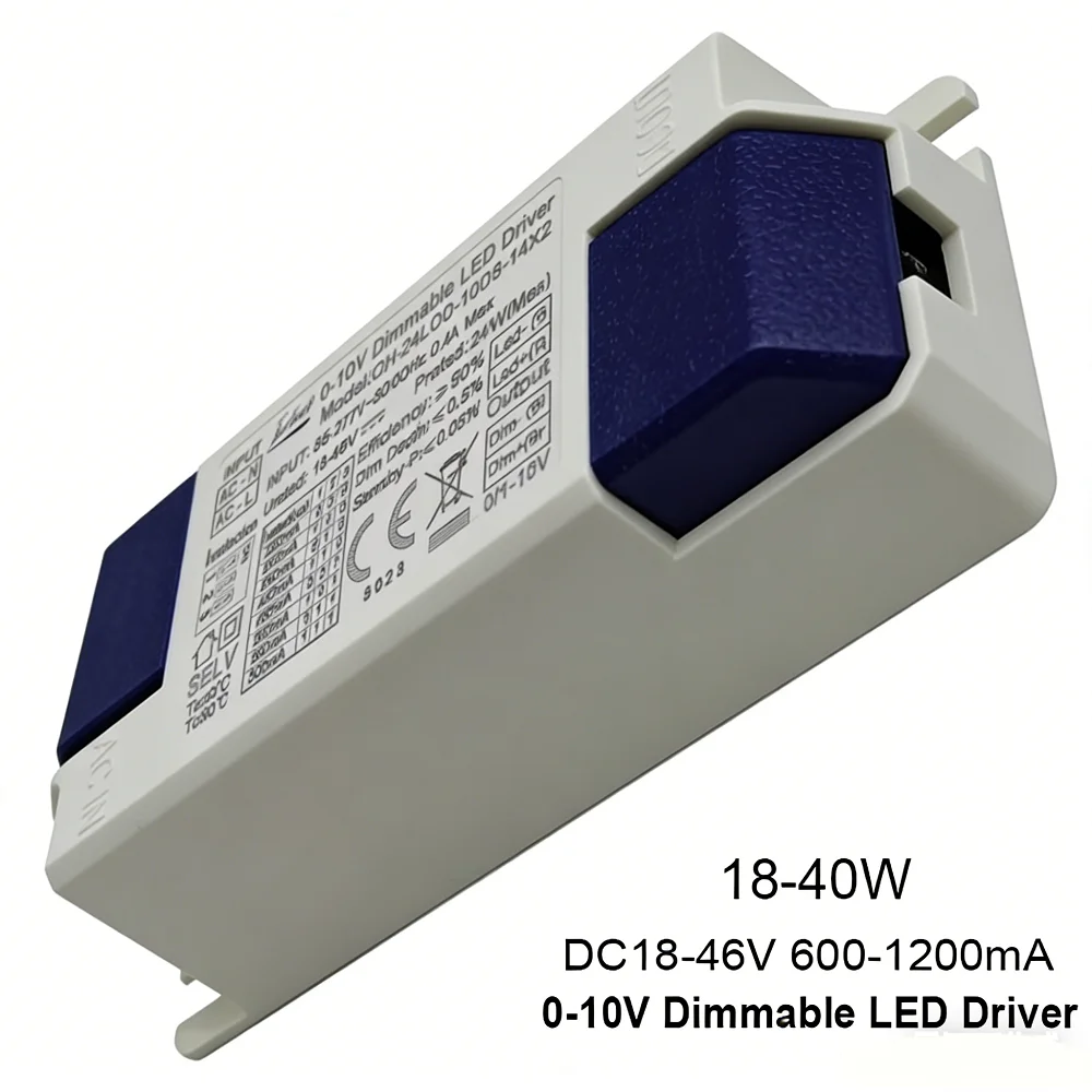 Фото Диммируемый LED-драйвер 0-10В в пластиковом корпусе 18W 28W 30W 40W, трансформаторы для освещения 300mA 600mA 800mA 900mA 1000mA 1200mA, блок питания №1