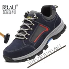 Рабочая защитная обувь для мужчин, винтажные сетчатые дышащие ботинки со стальным носком, мужские рабочие ботинки, защита от проколов, повседневная мужская обувь