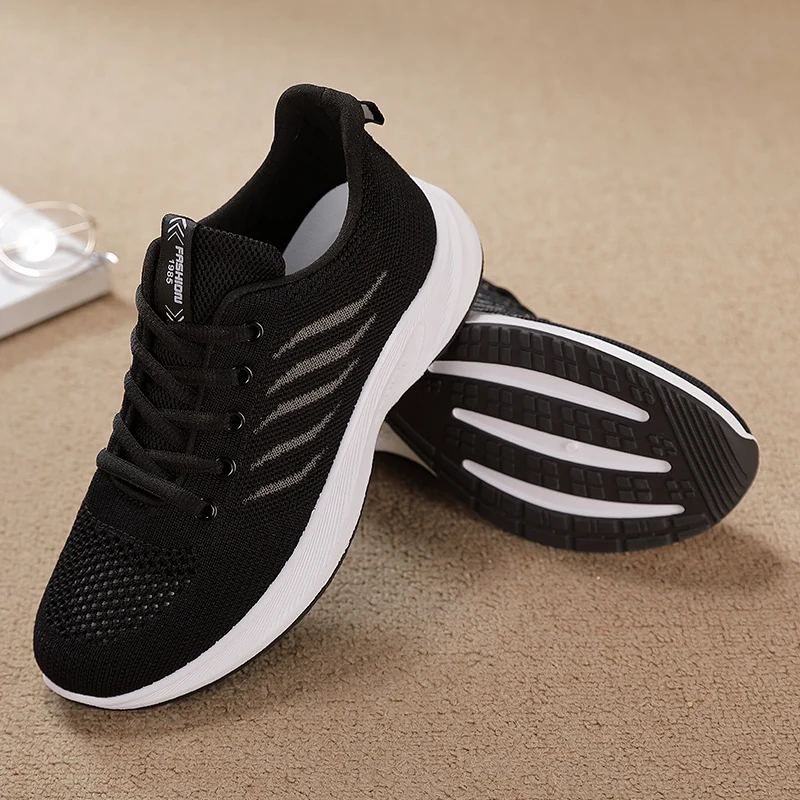 Sneaker Fashion Women's Running Shoes Light  Breathable Soft Lace Up Sneakers Women Knitted Sports Shoe  Zapatillas