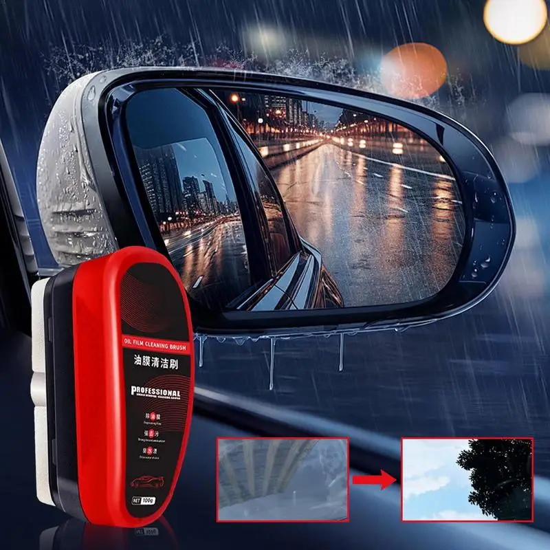 Щетка для чистки масляной пленки губка очистки автомобильного стекла 120 мл