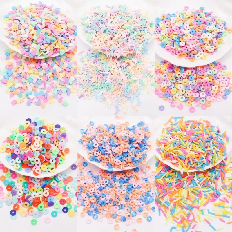 

Art Decorations Soft Polymer Clay Sprinkles Lip Fruit Slices Mixed Flower Fruit Patterns Colorful Cartoon 3D DIY Decor 10g