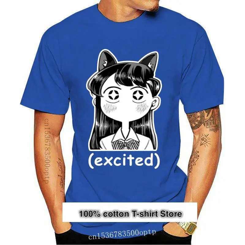 Camiseta negra de Anime Komi San Cat Meme clásica única S-3XL