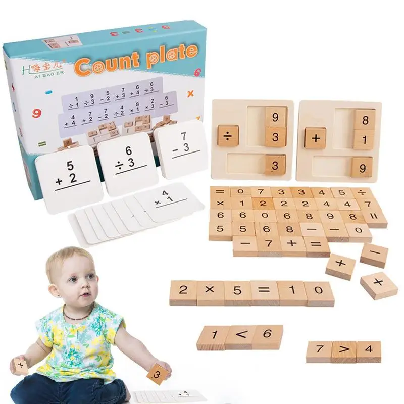 

Wooden Math Number Toys Montessori Toys For Toddlers Basic Math Addition Subtraction Multiplication Division Calculation