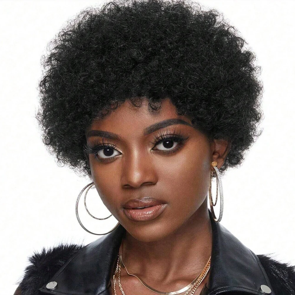 TNICE Афро-кудрявые короткие парики из натуральных волос Remy Grade Бразильские волосы