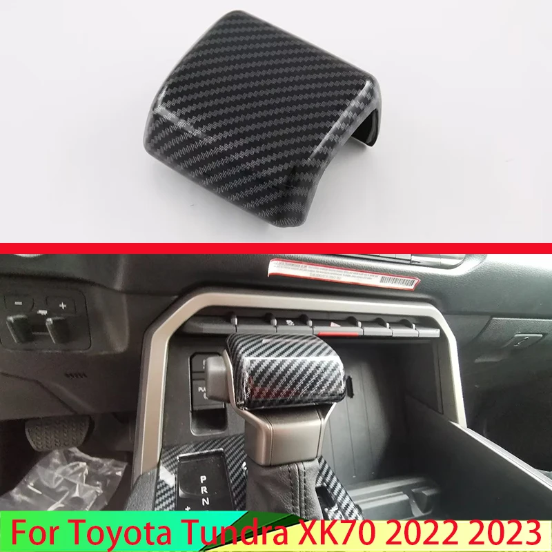 

For Toyota Tundra XK70 2022 2023 Carbon Fiber Style Gear Head Shift Knob Switching Cover Interior Trimmer Moldings
