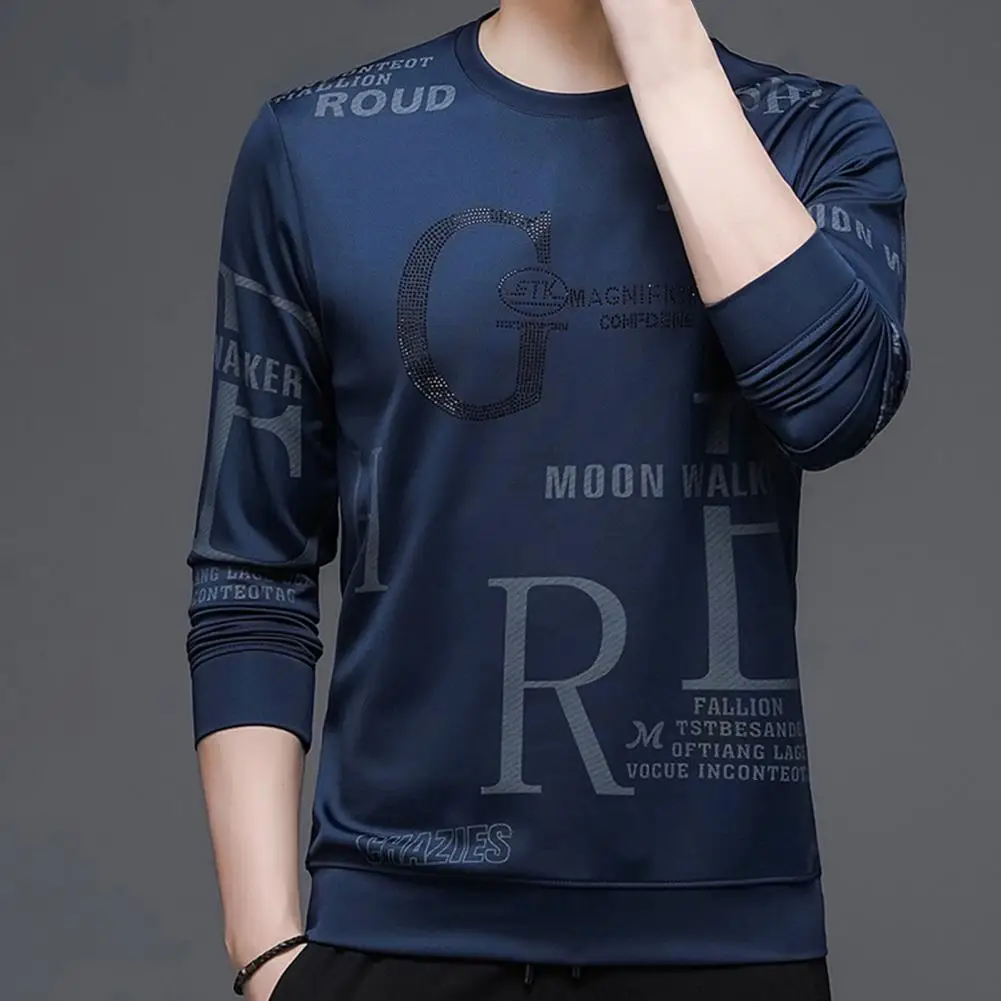

Loose Type Streetwear Round Neck Wear-resistant Autumn Tops Male Garment