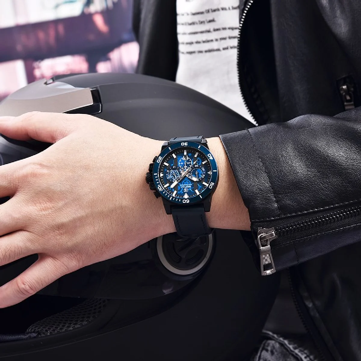 

BENYAR NEW Men's Quartz Watch Fashion 42MM Chronograph Stopwatch 3C Sports Sapphire Stainless Steel Waterproof Reloj Hombre